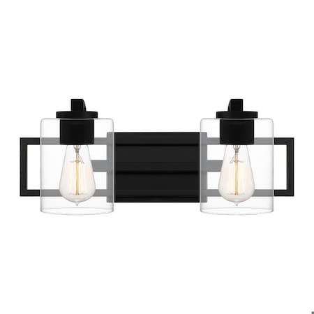 Quoizel Lansdowne 2-Light Matte Black Vanity Light LANS8618MBK